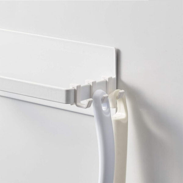Magnetic Hanger Organizer Set - Heavy Duty Laundry Room Hanger Holder & Stacker Rack For Washing Machine, Holds Up To 20 Hangers, White