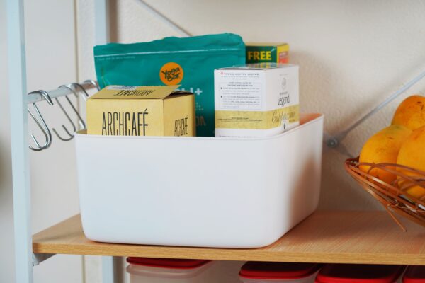 Plastic storage basket